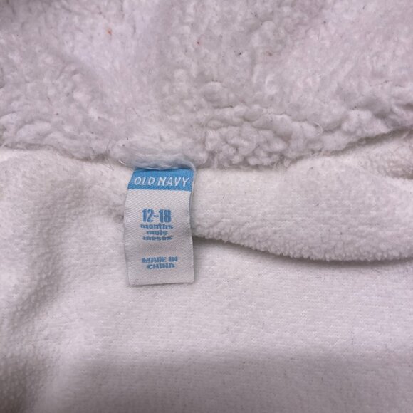 Old Navy Baby Onesie 12–18M – Hooded, Plush, Gray/White – $12 + $4.99 Shipping - Picture 3 of 5